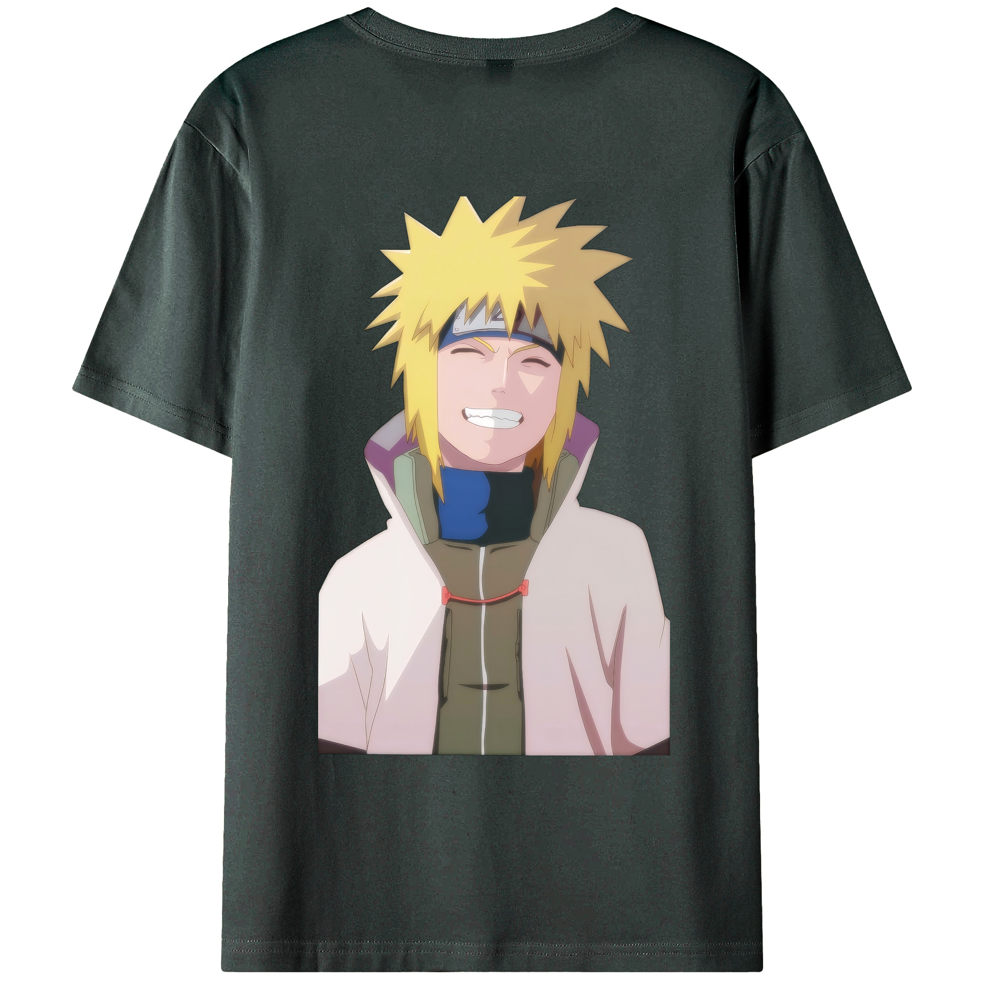 （画像用） NARUTO -ナルト- 波風 ミナト Namikaze Minato 綿100％ メンズ半袖Tシャツ（バックプリント） 通気性